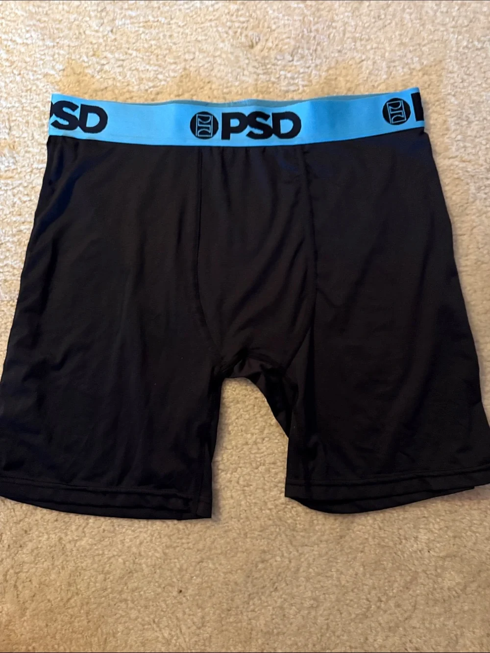 PSD Black Boxer Briefs with Light Blue Branded Waistband men xxl nwot